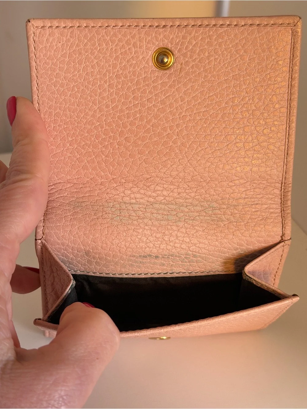 Gucci GG Marmont Pebbled Leather Wallet Blush Pink - Picture 11 of 12
